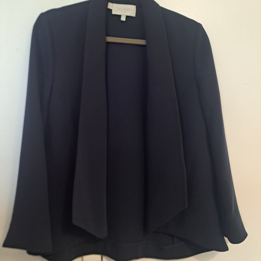 Hobbs luxurious jacket dark navy blue size 8